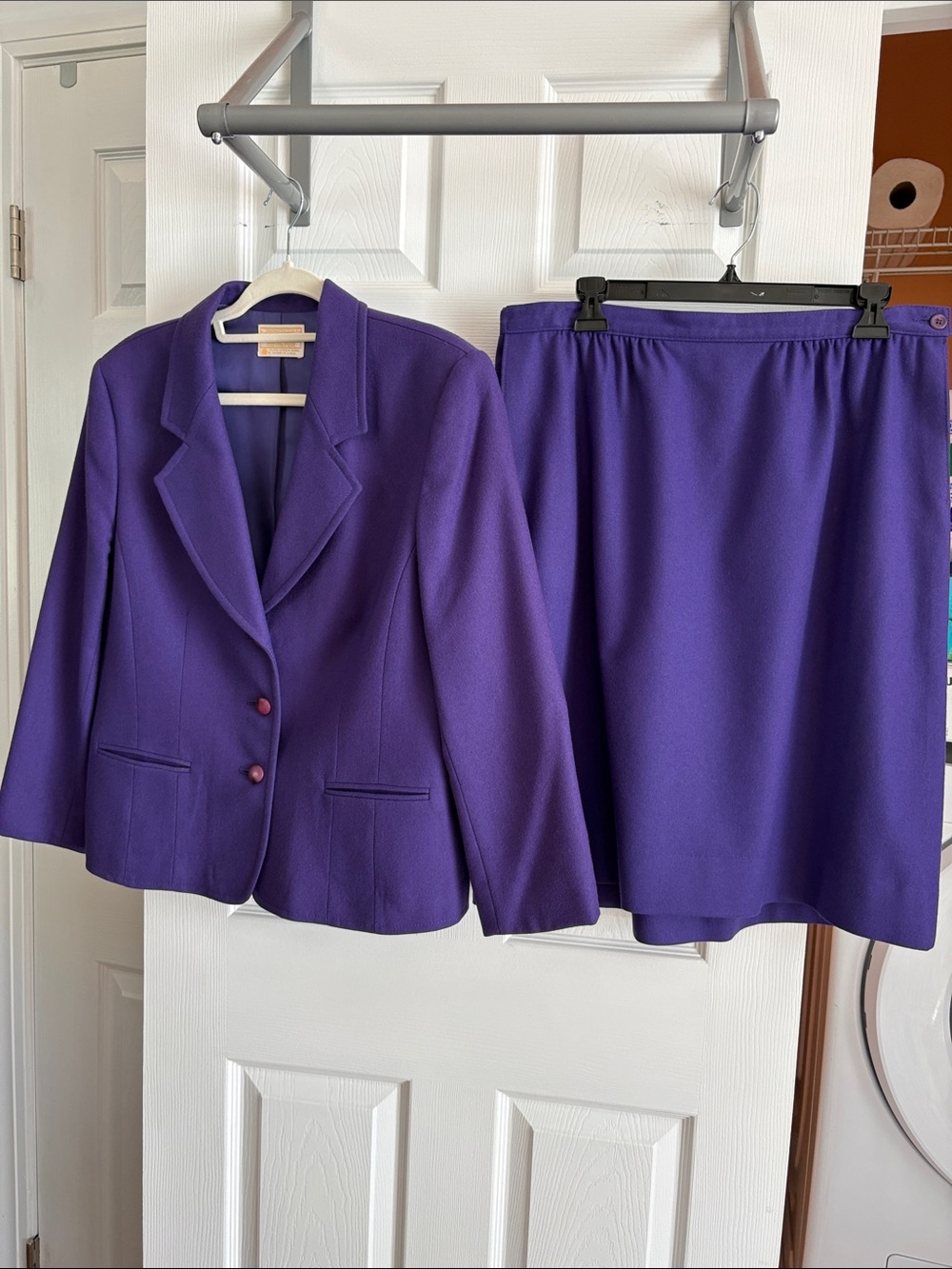 Pendleton Purple Tailored Blazer and Matching Skirt Set- 100% wool